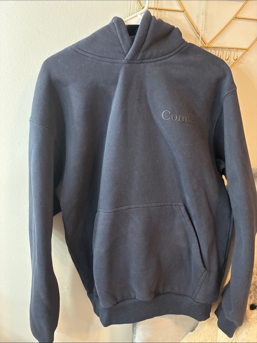 Comfi Men's Navy Pullover Hoodie with Kangaroo Pocket
